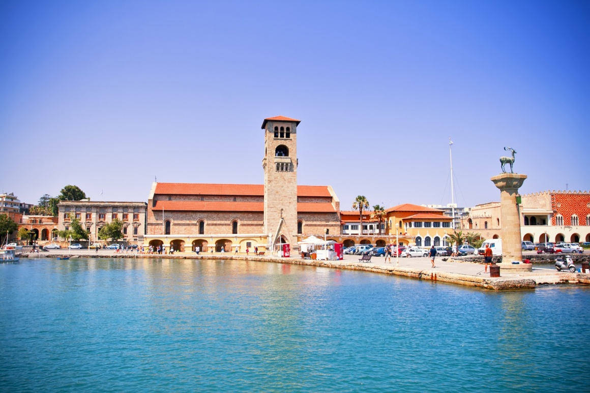 'Famous Mandraki harbor of Rhodes island, Greece' - Rodos